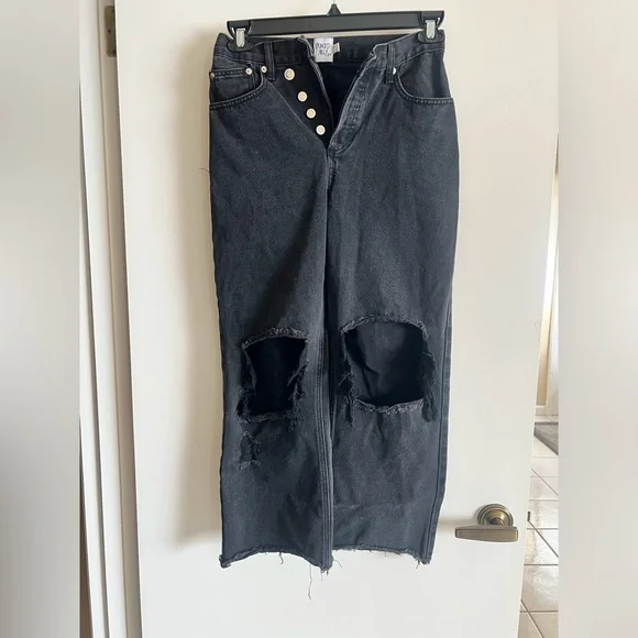 Princess Polly Women's Black Straight Jeans - Picture 3 of 4